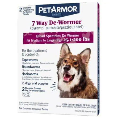 PetArmor 7 Way De-Wormer for Medium to Large Dogs (25.1-200 Pounds) PetArmor