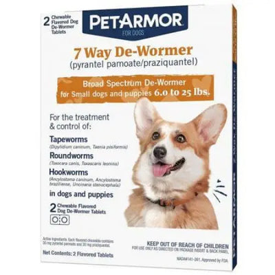 PetArmor 7 Way De-Wormer for Small Dogs and Puppies (6-25 Pounds) PetArmor
