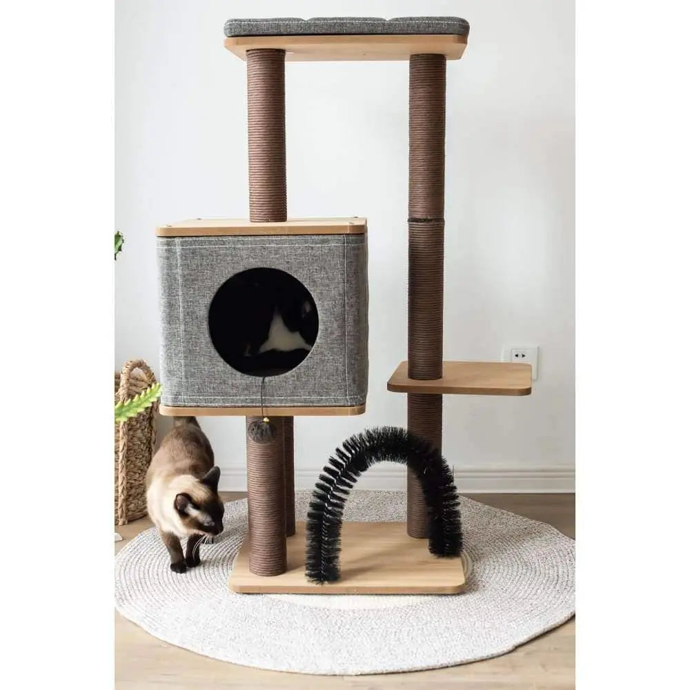 PetPals Elevate, Brown, Paper Rope Posts, Particle Board, Jute Fabric, 3 Level Activity Cat Tree PetPals Group