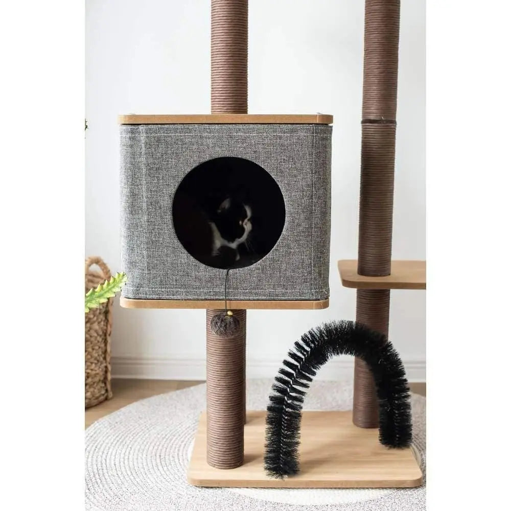 PetPals Elevate, Brown, Paper Rope Posts, Particle Board, Jute Fabric, 3 Level Activity Cat Tree PetPals Group