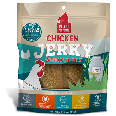 Plato Pet Treats Chicken Jerky with Goat's Milk Plato Pet