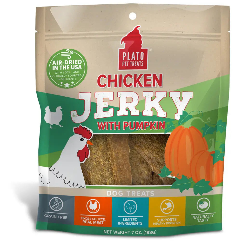 Plato Pet Treats Chicken Jerky with Pumpkin Plato Pet