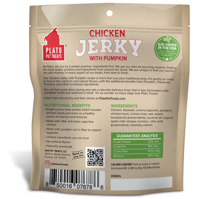 Plato Pet Treats Chicken Jerky with Pumpkin Plato Pet