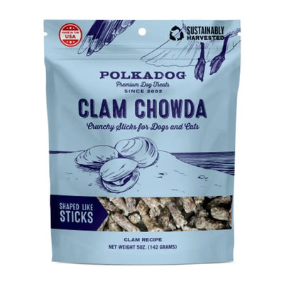 Polka Dog Clam Chowda Dog & Cat Treats 5oz Bag Polka Dog