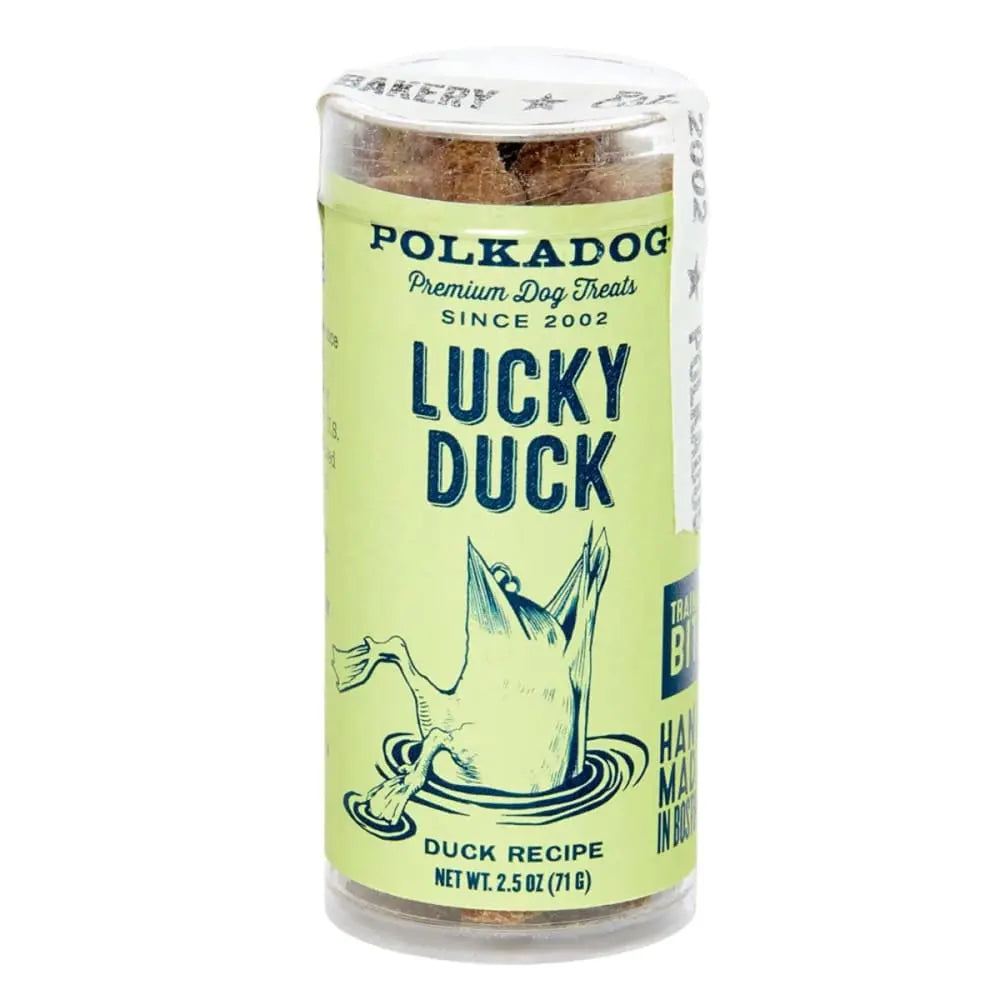 Polka Dog Lucky Duck Bits Mini Tube Dog Treats Polka Dog