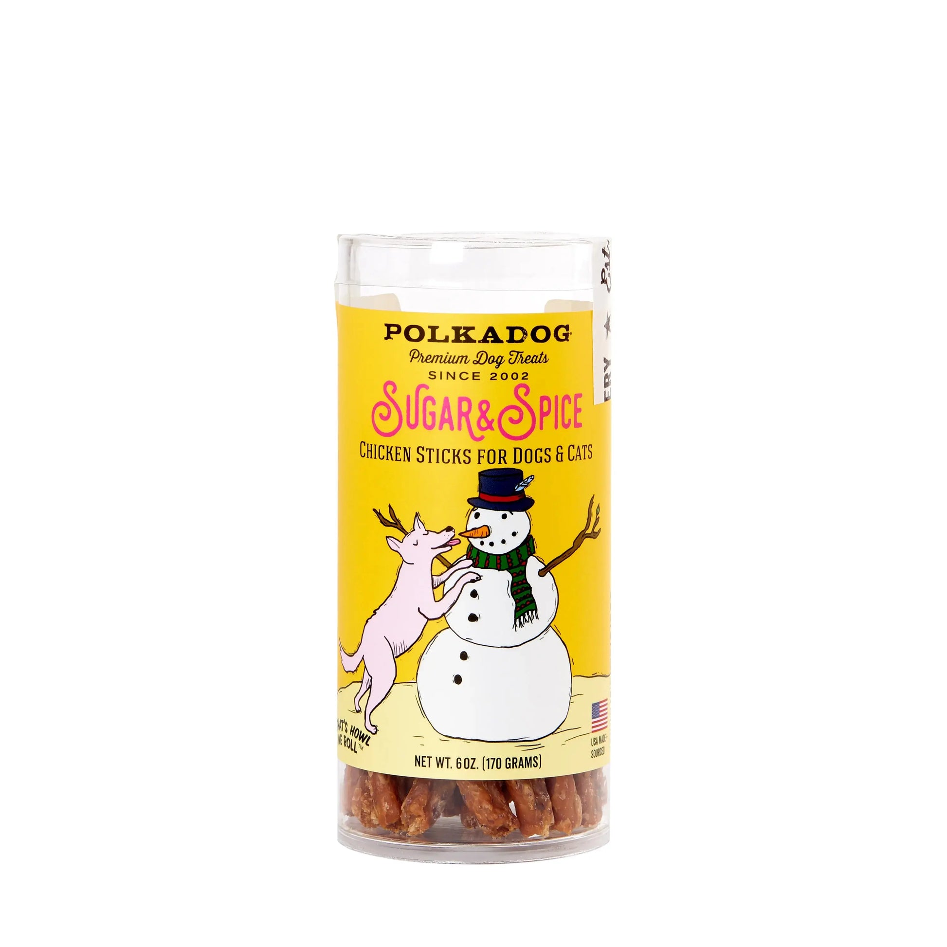 Polkadog Bakery Sugar & Spice Chicken & Cranberry Sticks Holiday Tube Dog & Cat Treats Polka Dog