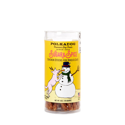 Polkadog Bakery Sugar & Spice Chicken & Cranberry Sticks Holiday Tube Dog & Cat Treats Polka Dog