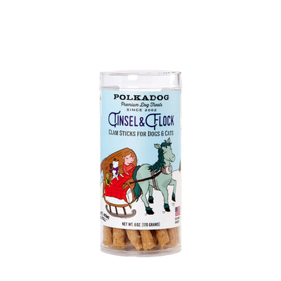 Polkadog Bakery Tinsel & Flock Clam Chowda Sticks Holiday Tube Dog & Cat Treats Polka Dog