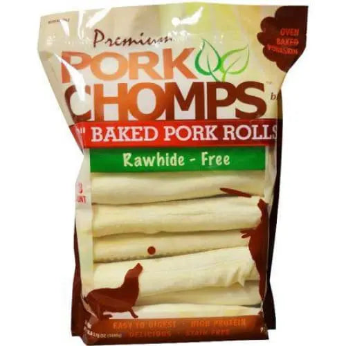 Pork Chomps Baked Pork Rolls Dog Treats - Large Scott Pet