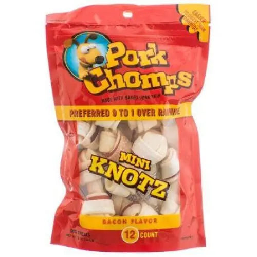 Pork Chomps Knotz Knotted Pork Chew - Bacon Flavor Scott Pet