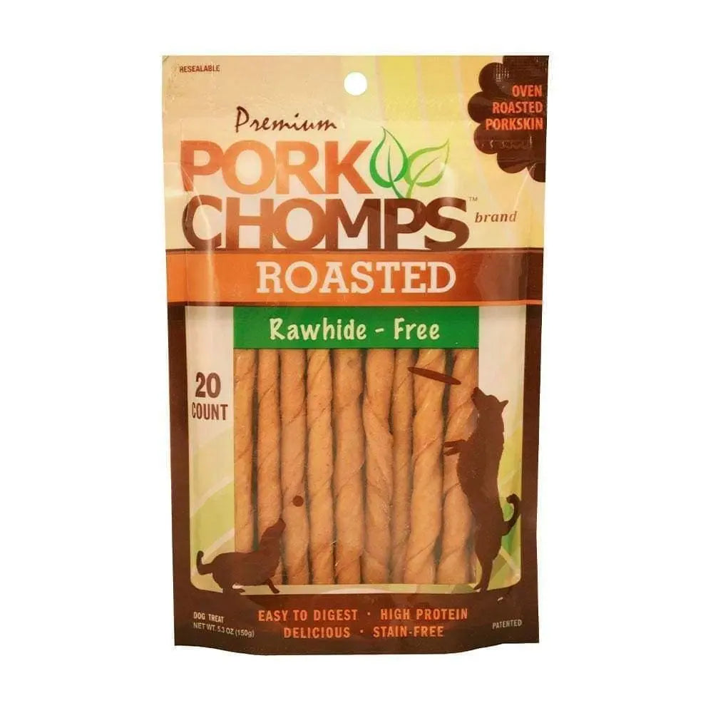 Pork Chomps Pork Flavor Roasted Small Twists Dog Treats 20 Count Pork Chomps