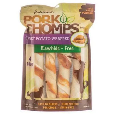 Pork Chomps Premium Pork Twistz Dog Treats- Sweet Potato Scott Pet