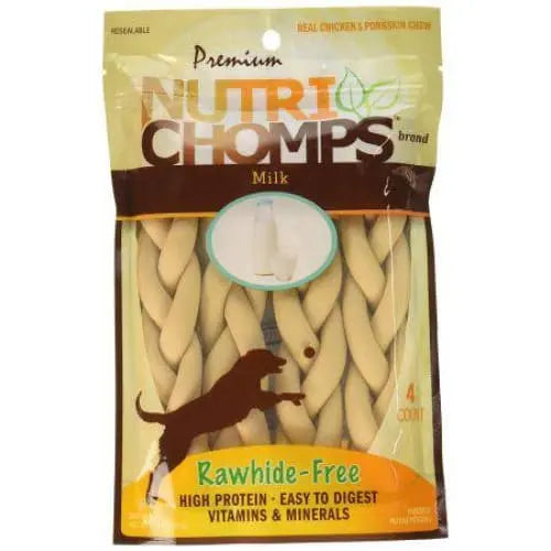 Premium Nutri Chomps Milk Flavor Braid Dog Chews - Small Scott Pet