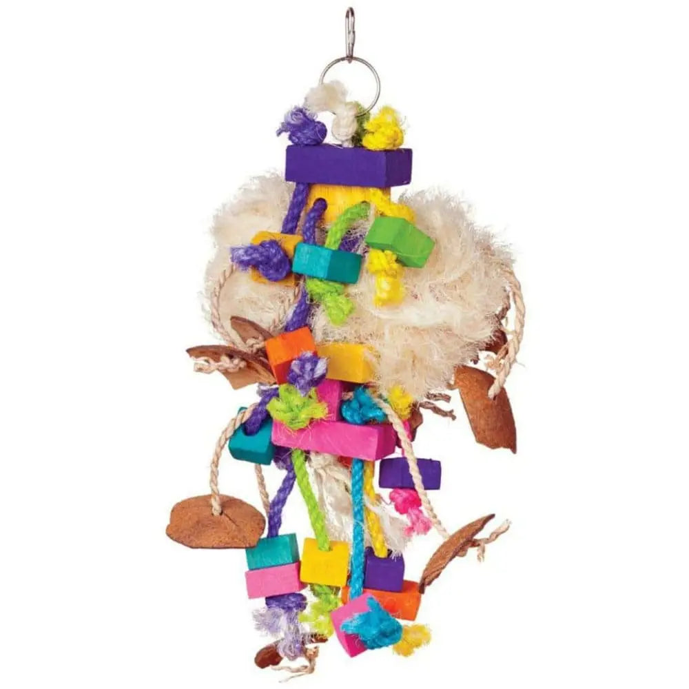 Prevue Pet Products Bodacious Bites Tough Puff Bird Toy Multi-Color 7 In X 17 in Prevue Pet CPD