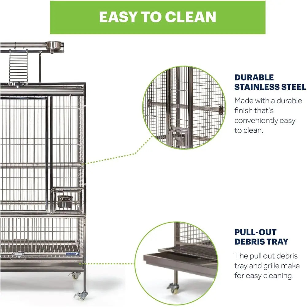 Prevue stainless shop steel bird cage