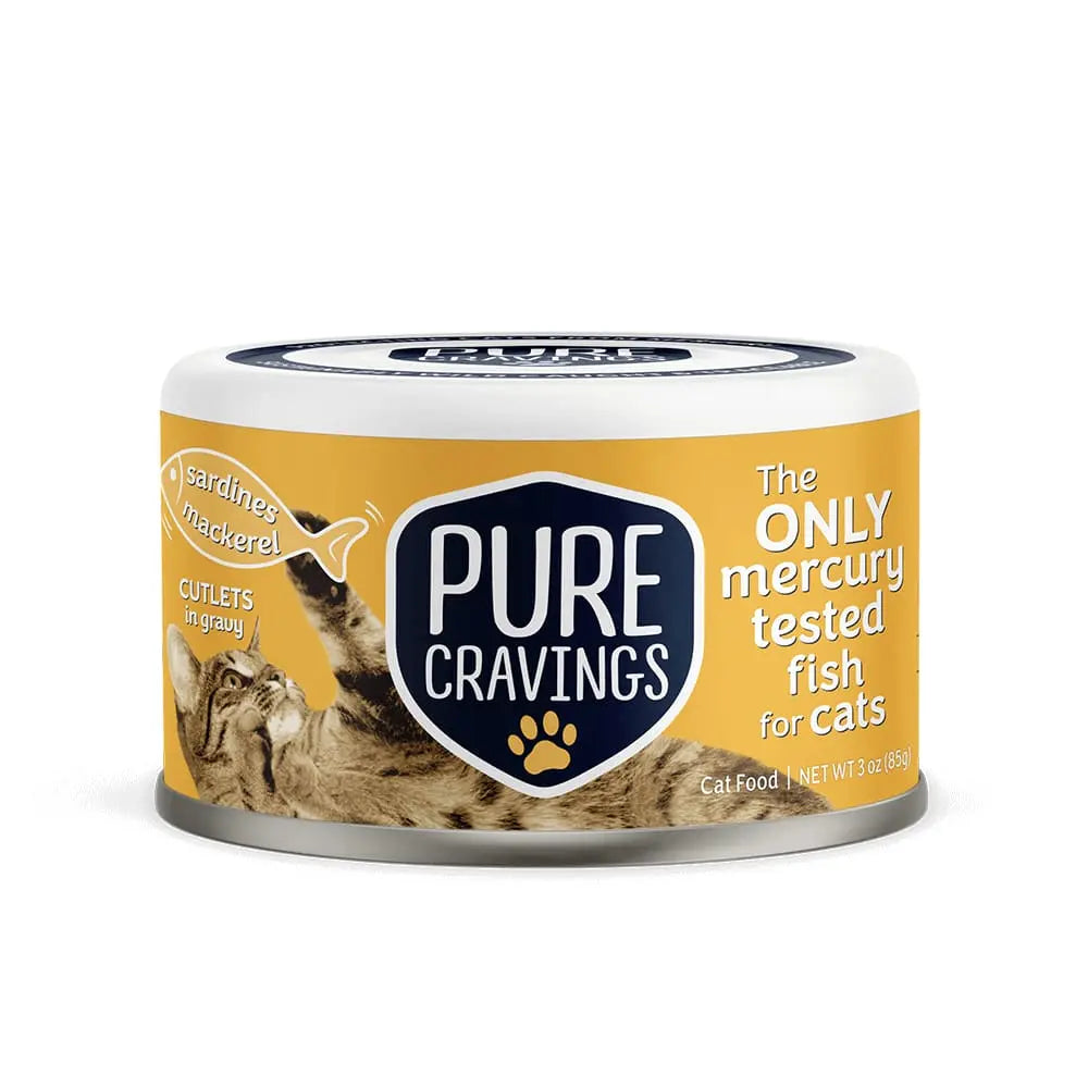 Pure Cravings Innovative New Pet Brand Wild Sardines & Mackerel, Cutlets in Gravy Wet Cat Food Pure Cravings