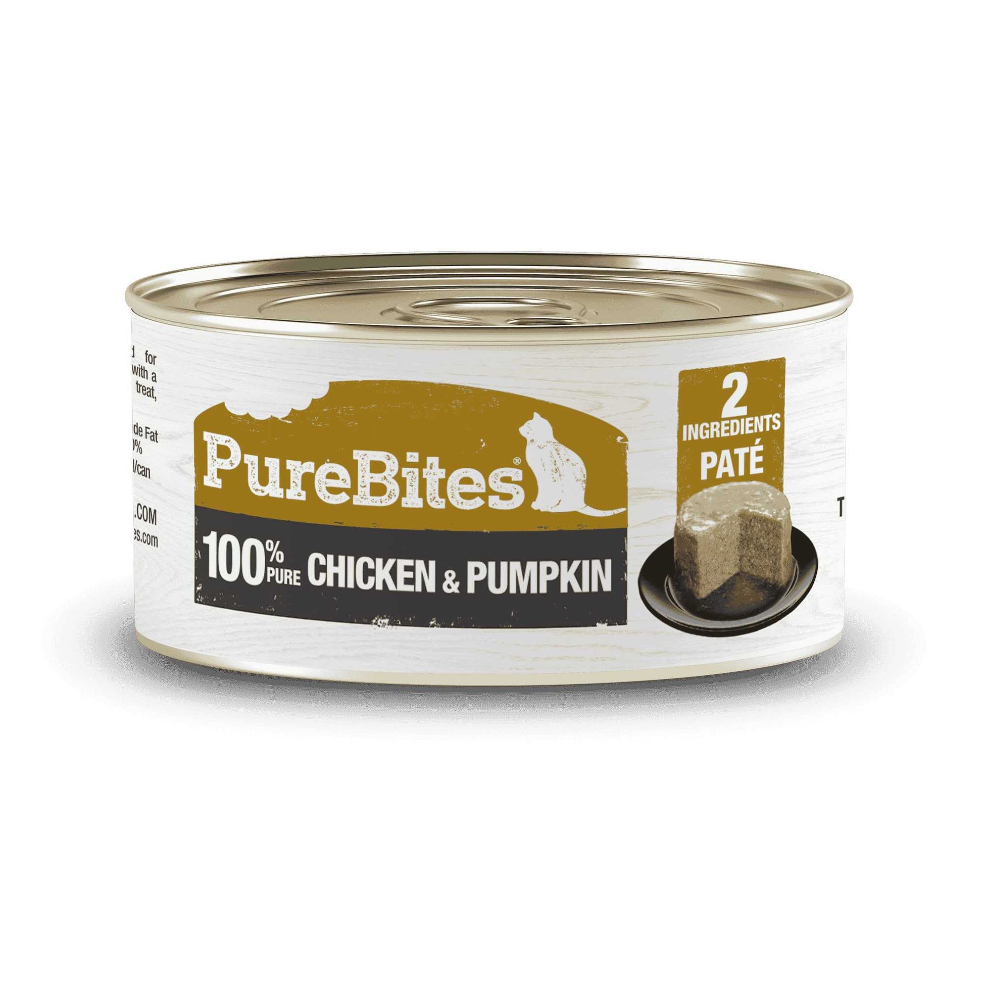 PureBites 100% Pure Chicken & Pumpkin Pure Protein Pate Cat Food 12 / 2.5 oz Pure Treats