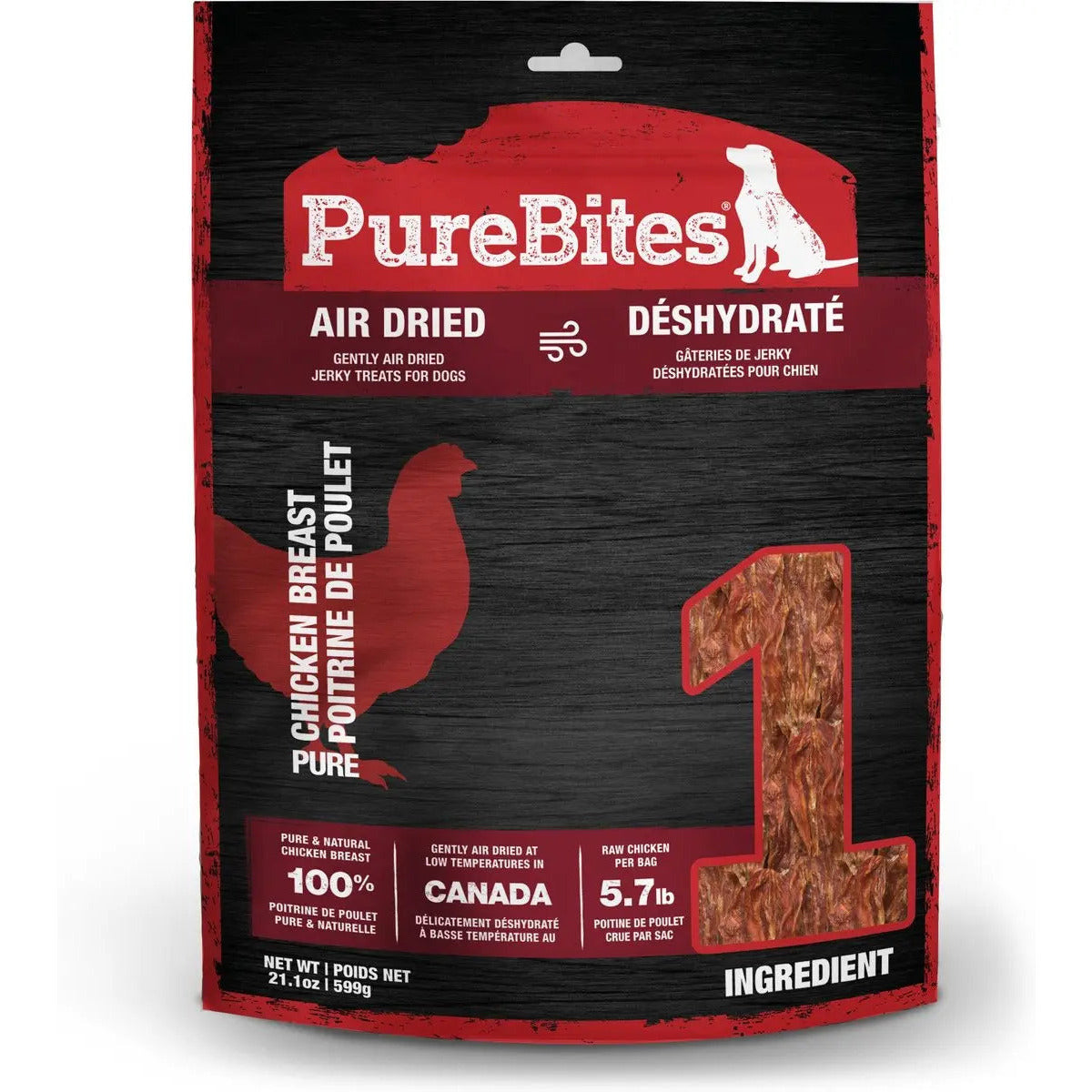 PureBites Chicken Jerky Air Dried Dog Treats 21.1 oz Pure Treats