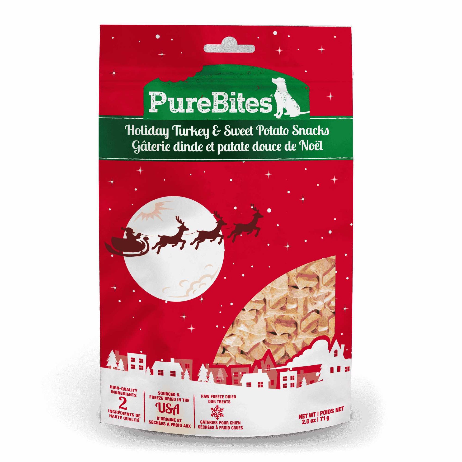 PureBites Holiday Turkey Sweet Potato Dog Treat 2.5 oz Pure Treats