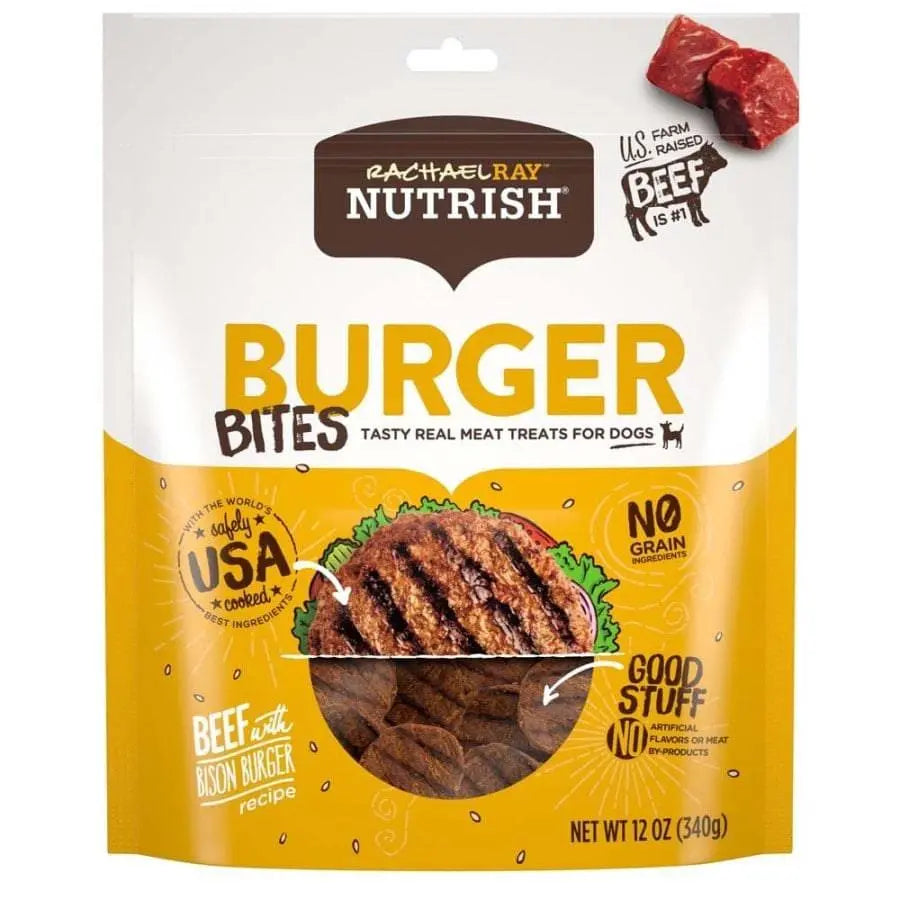 Rachael Ray NUTRISH Burger Bites Beef And Bison Dog Treat 12 oz Rachael Ray NUTRISH