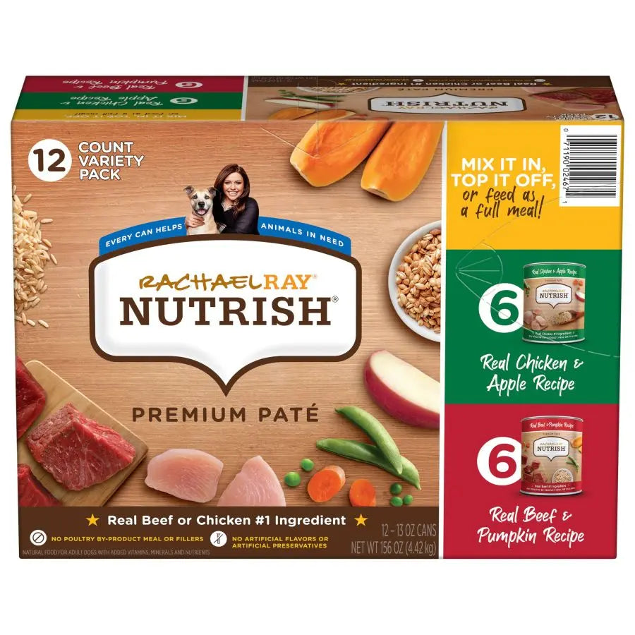 Rachael Ray NUTRISH Premium Pate Canned Dog Food 12ea/13 oz Rachael Ray NUTRISH