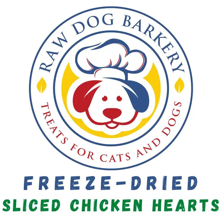Raw Dog Barkery Chicken Hearts Sliced Freeze-Dried Dog Treats 1LB Bulk Raw Dog Barkery