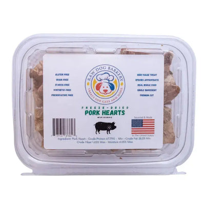 Raw Dog Barkery Pork Hearts Freeze-Dried Dog Treats Raw Dog Barkery