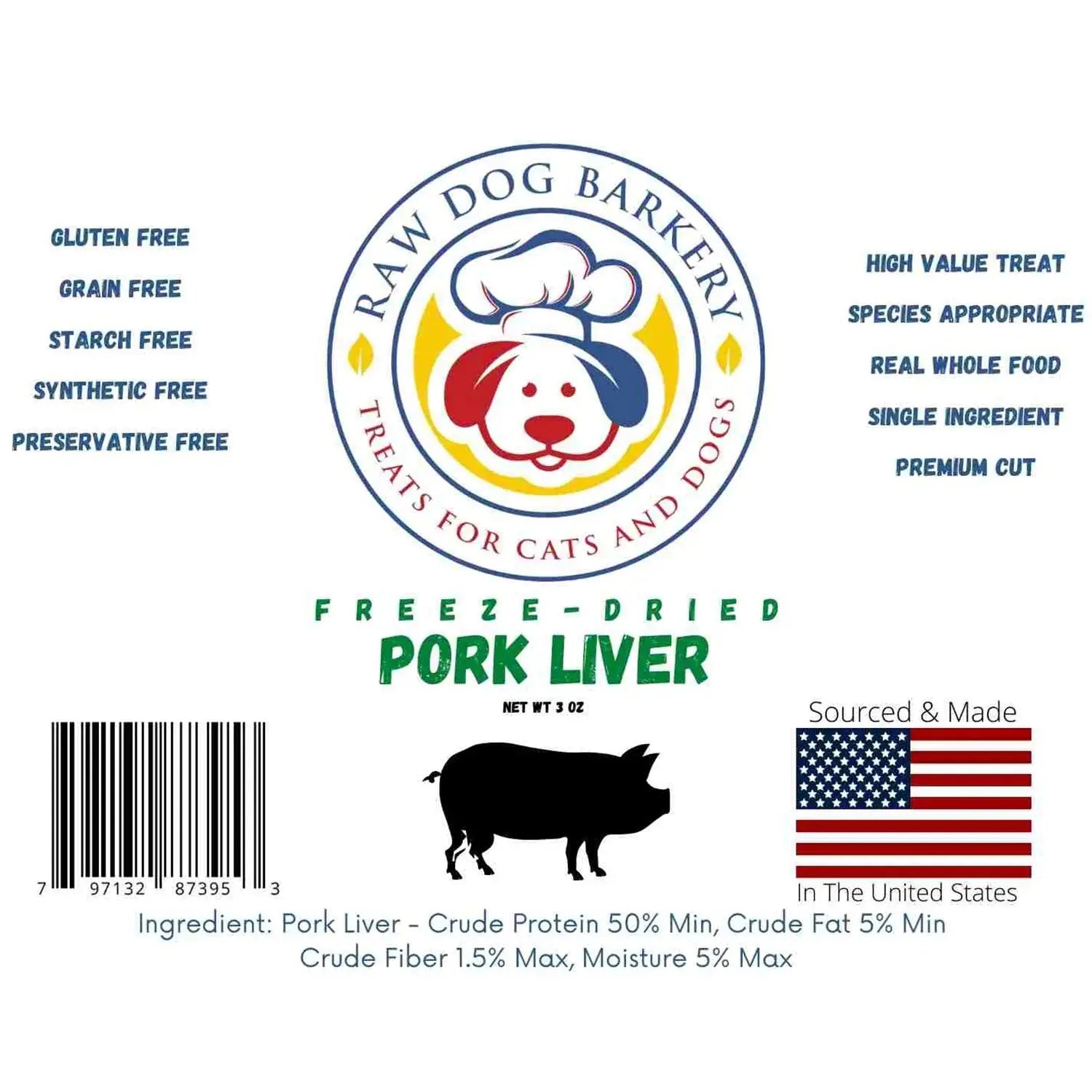 Raw Dog Barkery Pork Liver Freeze-Dried Dog Treats Raw Dog Barkery