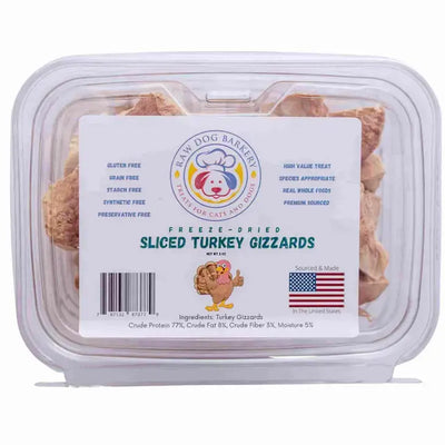 Raw Dog Barkery Turkey Gizzards Sliced Freeze-Dried Freeze-Dried Dog Treats 1LB Bulk Raw Dog Barkery