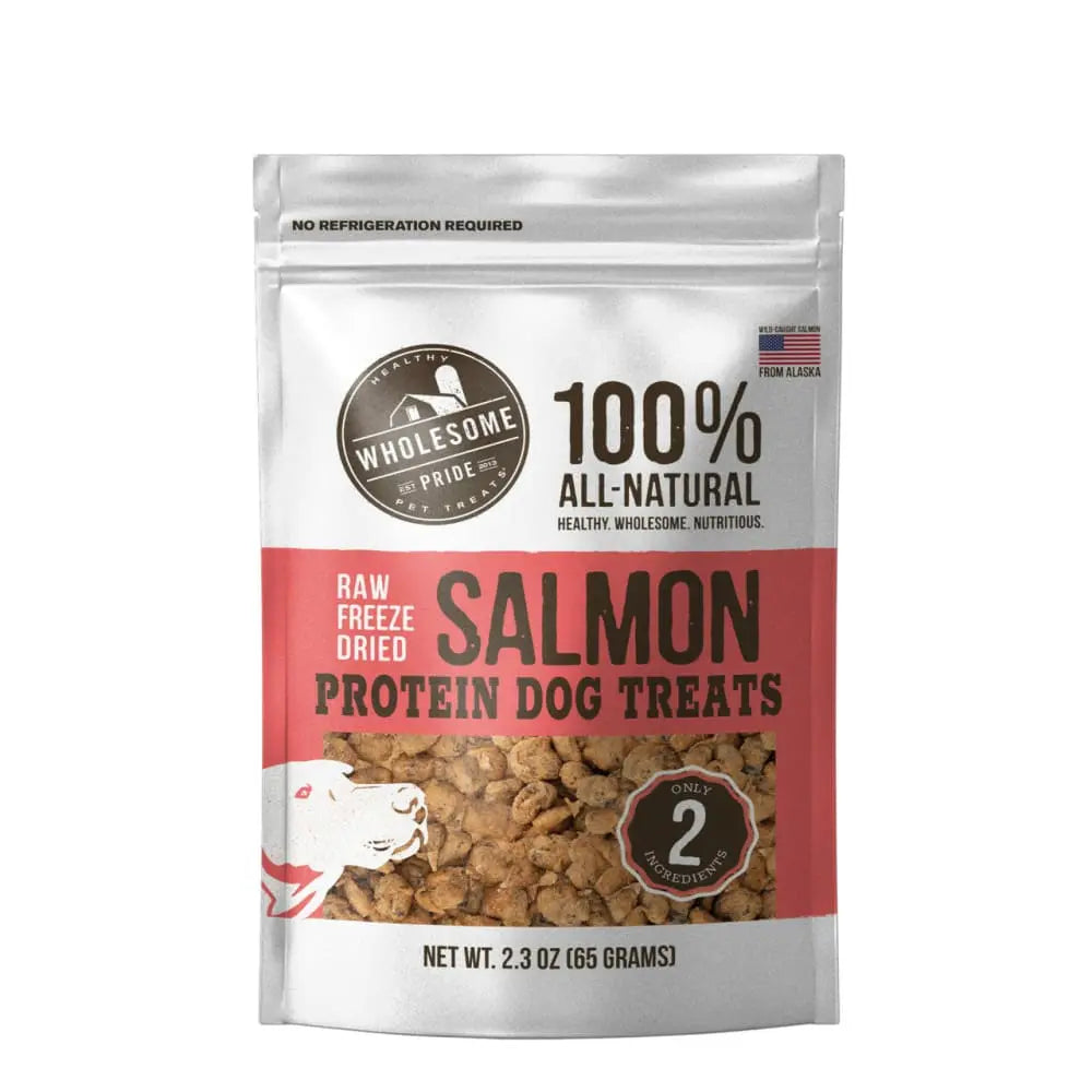 Raw Freeze Dried Salmon Dog Treats, Pink, 2.3 Oz Wholesome Pride