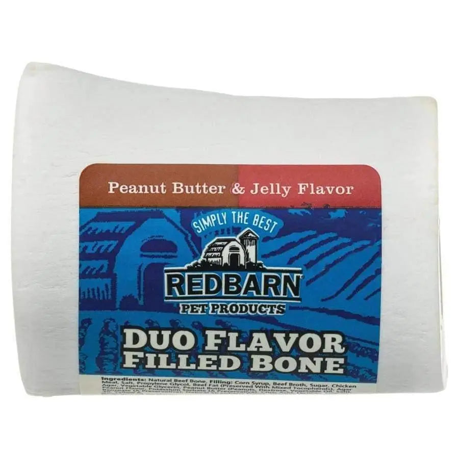 Redbarn Pet Products Duo Filled Bone Peanut Butter & Jelly Dog Treat Redbarn