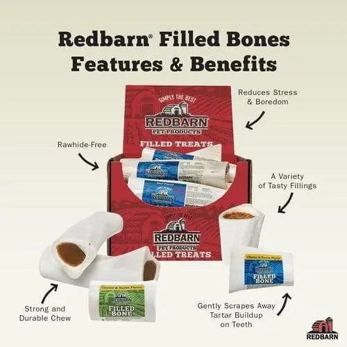 Redbarn Pet Products Duo Filled Bone Peanut Butter & Jelly Dog Treat Redbarn