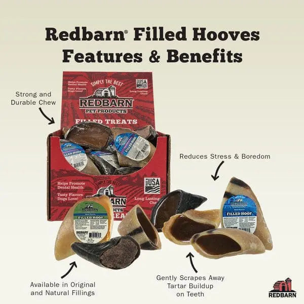 Redbarn Pet Products Filled Hooves Peanut Butter Dog Treat 1.8 oz Redbarn