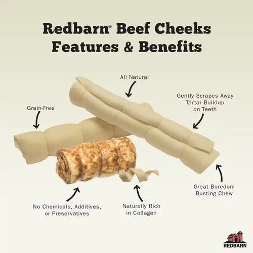 Redbarn Pet Products Glazed Beef Cheek Roll Dog Treat Redbarn