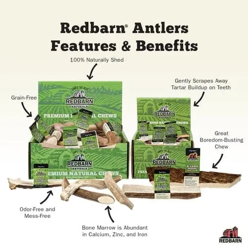 Redbarn Pet Products Moose Antler Dog Chew 12 ct Redbarn