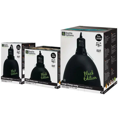Reptile Systems Clamp Lamp Ceramic Reflector Black Edition Reptile Systems