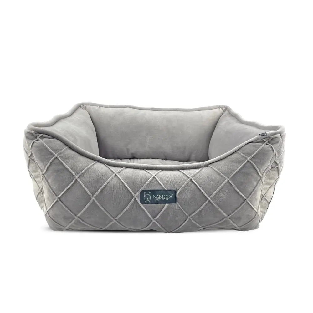 Reversible Quilted Pet Bed - Light Gray Nandog Pet Gear