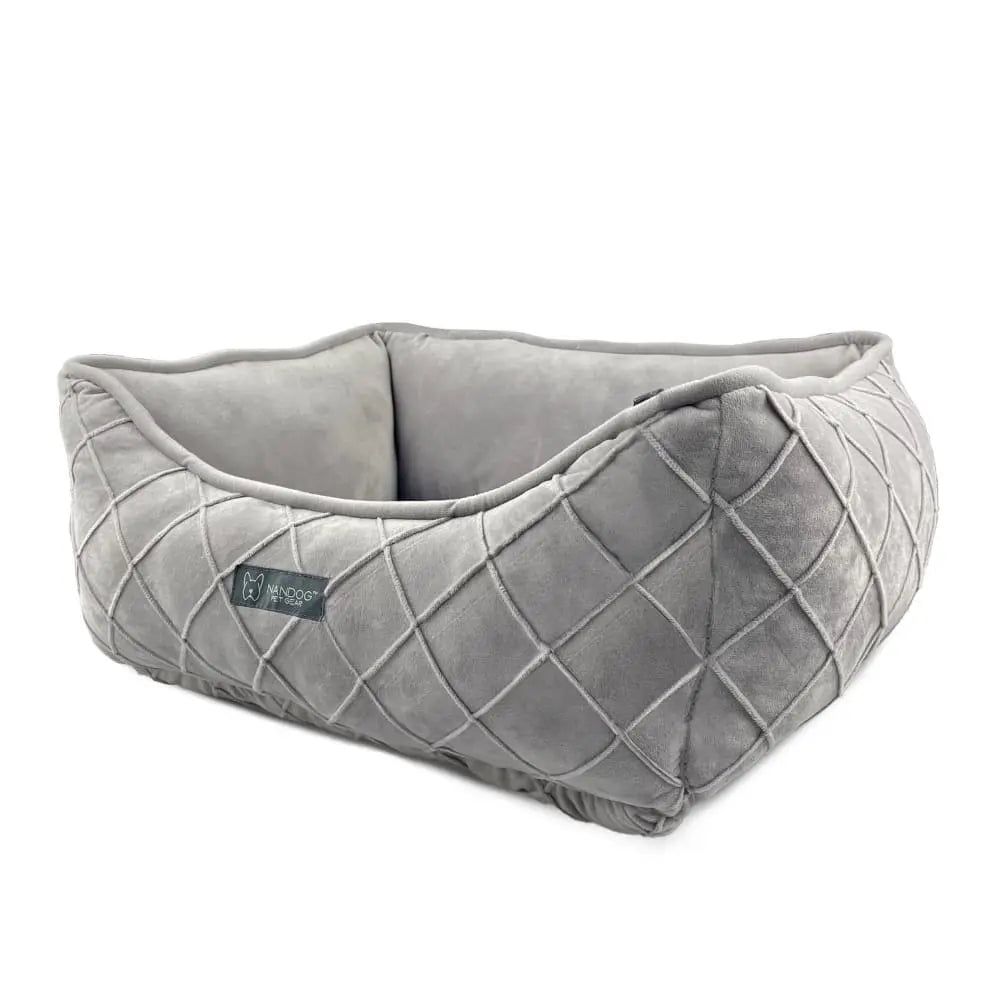 Reversible Quilted Pet Bed - Light Gray Nandog Pet Gear