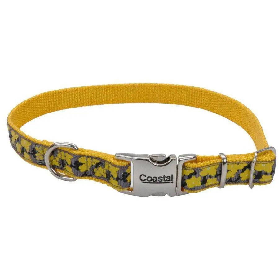 Ribbon Adjustable Nylon Dog Collar with Metal Buckle Ribbon CPD