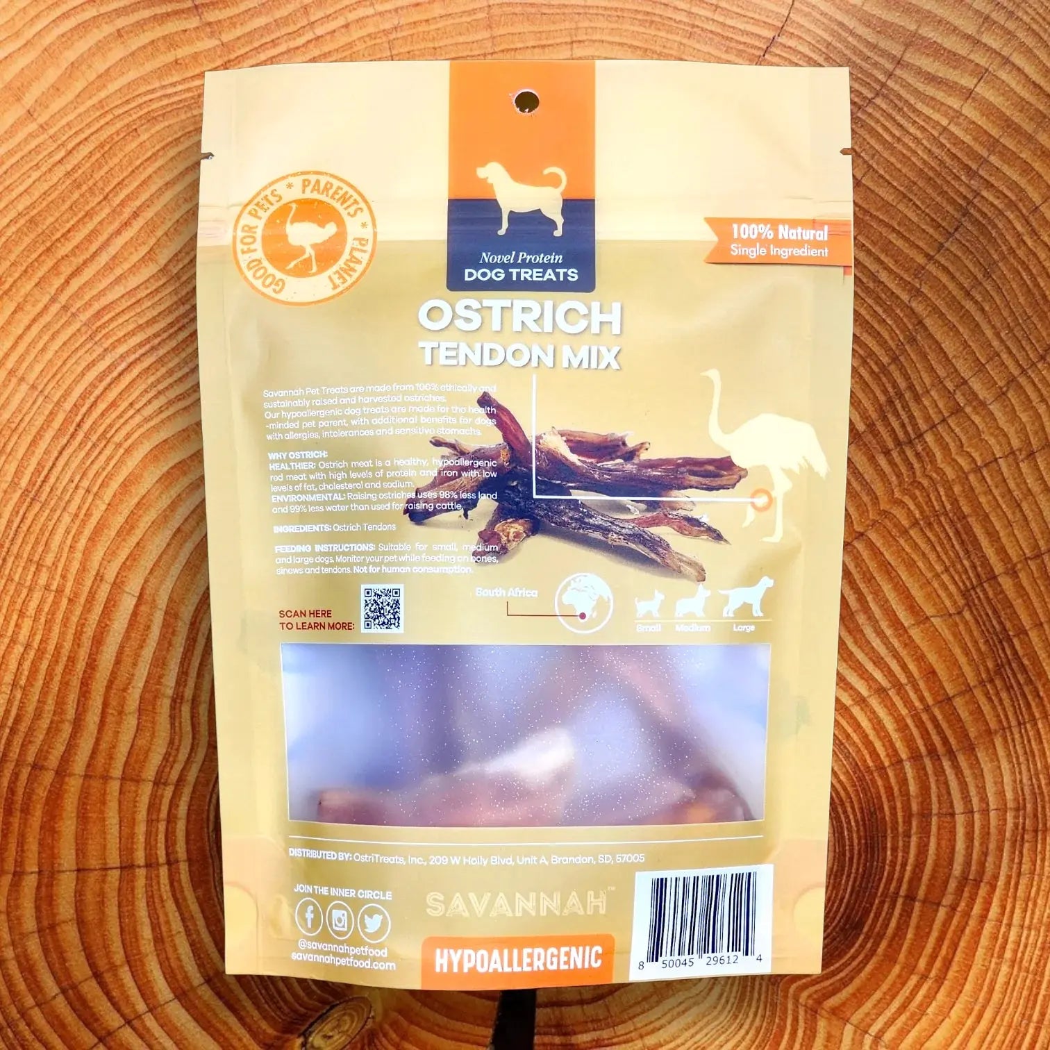 Savannah Chewy Ostrich Tendon Mix. Long-lasting, Natural Dog Chew Treat Savannah Pet Food