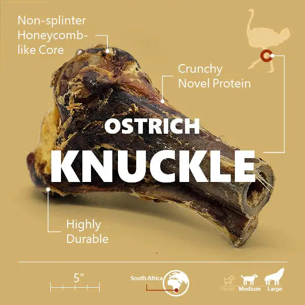 Savannah Splinter-free Ostrich Knuckle. Long-lasting, Natural Dog Gnaw Treat Savannah Pet Food