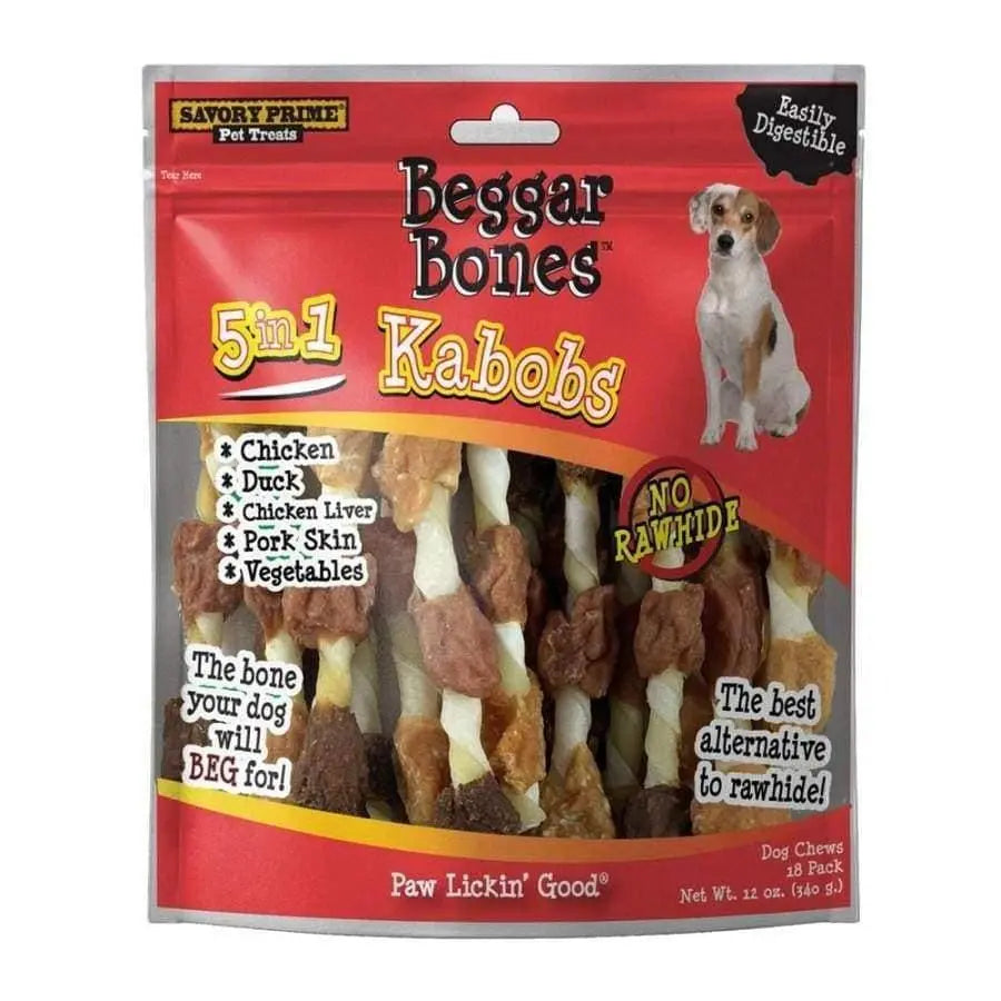 Savory Prime Beggar Bone 5 in 1 Kabobs Dog Treats Savory Prime CPD