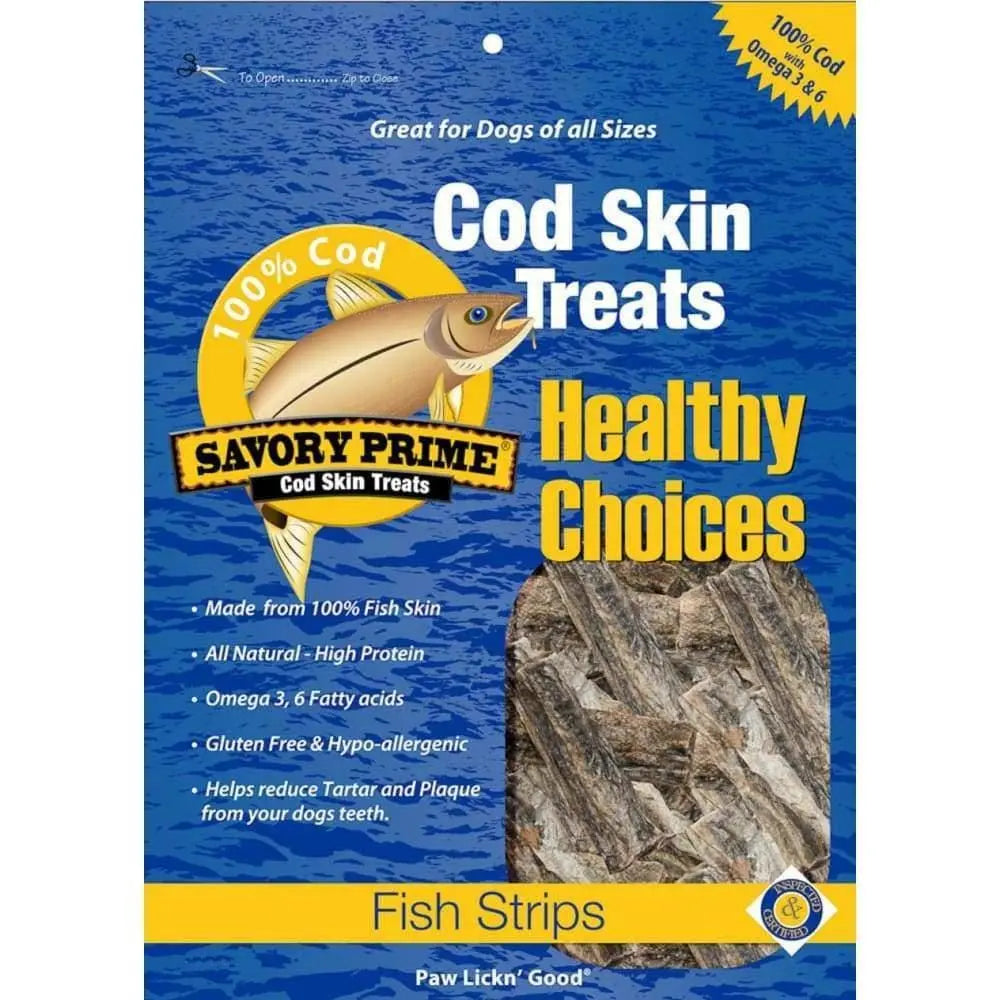 Savory Prime Cod Skin Fish Strips Dog Treat Savory Prime CPD