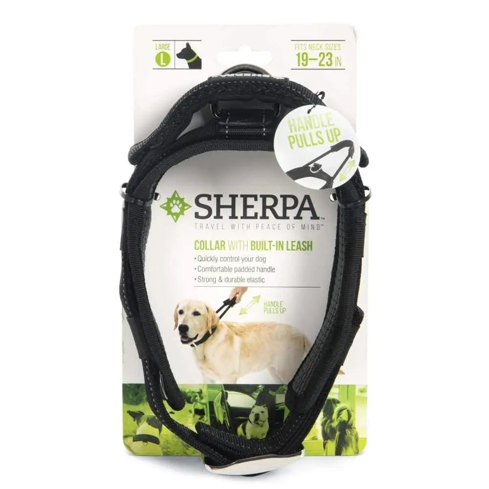 Sherpa's Pet Trading Company Dog Collar with Built in Leash Black Sherpa's Pet Trading Company CPD