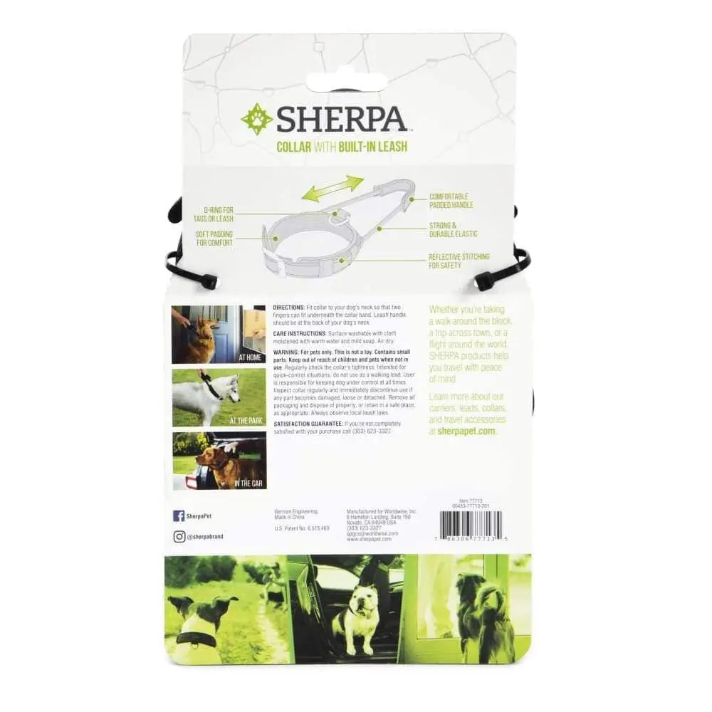 Sherpa dog collar with built 2024 in leash