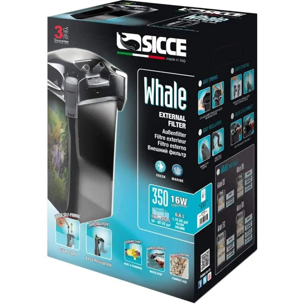 Sicce WHALE 350 Canister Filter - up to 90 gallon aquariums - 330 GPH 1ea Sicce CPD