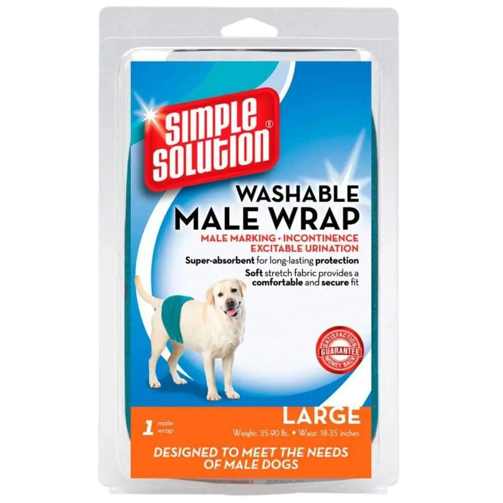 Simple Solution Washable Male Wrap Blue 1ea/Large Simple Solution
