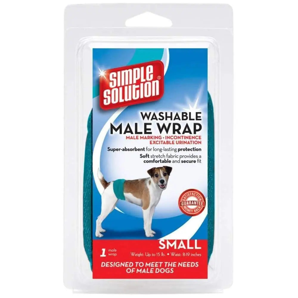 Simple Solution Washable Male Wrap Blue 1ea/Small Simple Solution