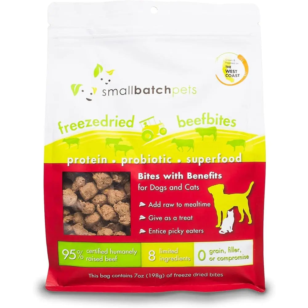 Smallbatch Pets Freeze-Dried Beef Bites for Dogs & Cats, 7 oz, Smallbatch Pets