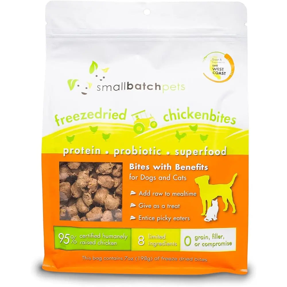Smallbatch Pets Freeze-Dried Chicken Bites for Dogs & Cats, 7 oz, Smallbatch Pets